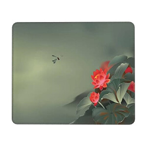 Tapis de souris Libellule fleur de lotus et 21.1x26.2 cm