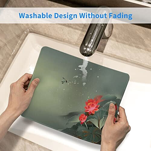 Tapis de souris Libellule fleur de lotus et 21.1x26.2 cm variant 4 