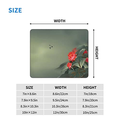 Tapis de souris Libellule fleur de lotus et 21.1x26.2 cm variant 5 