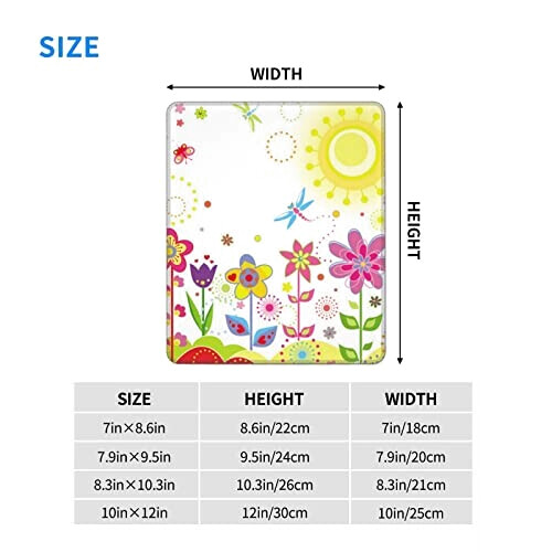 Tapis de souris Libellule sun butterflies fleurs pour chambre d'enfant 18x22 cm variant 5 