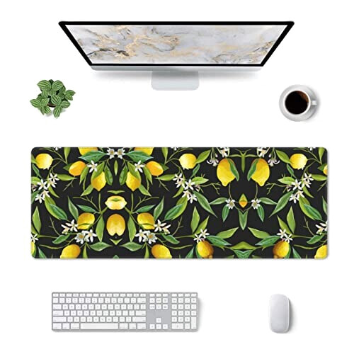 Tapis de souris Citron noir 80 x 30 80x30 cm variant 1 