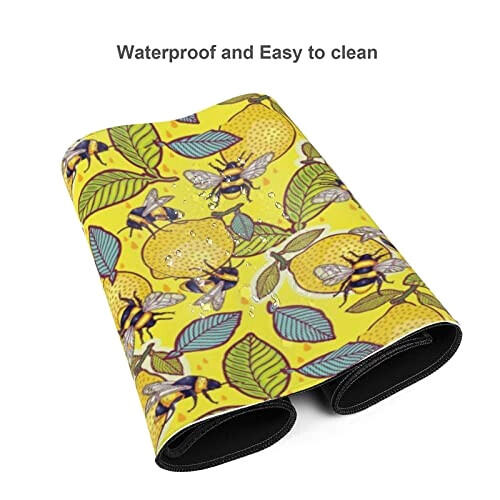 Tapis de souris Citron jaune et abeille variant 2 