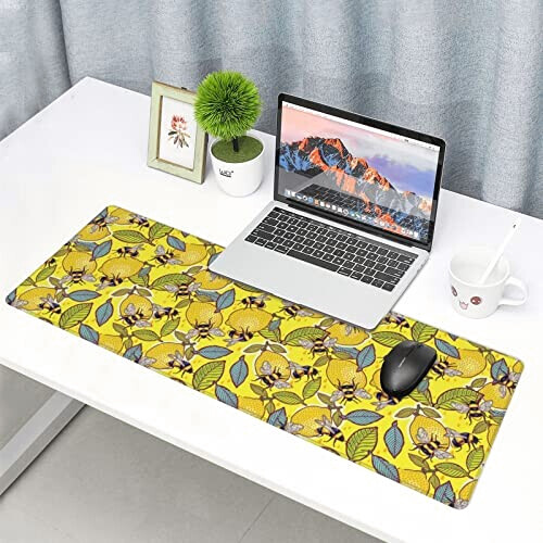 Tapis de souris Citron jaune et abeille variant 3 