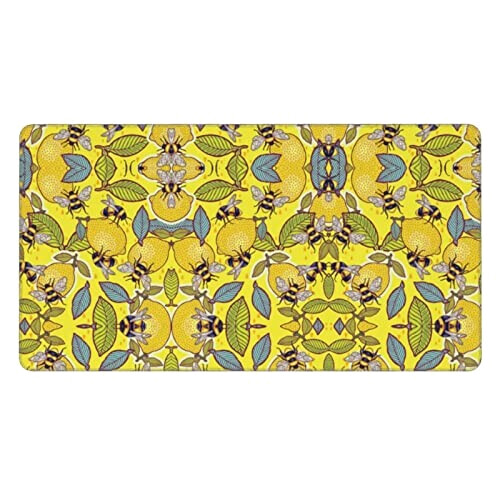 Tapis de souris Citron jaune et abeille 40.6x75.6 cm