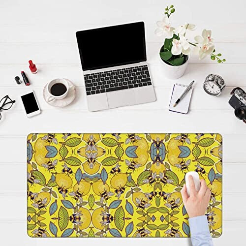 Tapis de souris Citron jaune et abeille 40.6x75.6 cm variant 6 