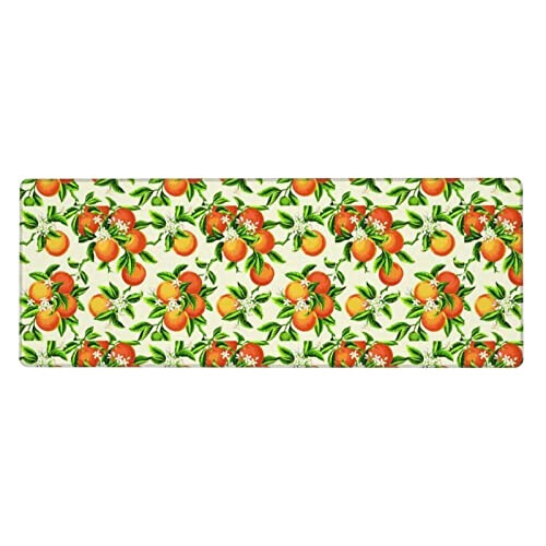 Tapis de souris Orange Fruit fleurs jaunes et orangers variant 7 