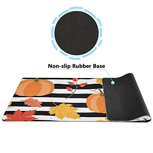 Tapis de souris Citrouille s automne feuilles rayées 80 x 30 80x30 cm variant 0 