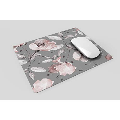 Tapis de souris Rose - Fleur -  grise 200x240 mm variant 1 