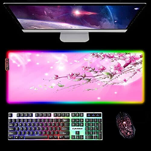 Tapis de souris Rose - Fleur - /xl XXL LED 40x90 cm variant 5 