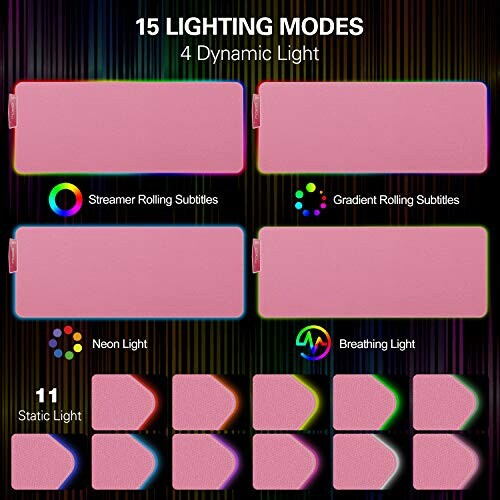Tapis de souris rose cerise LED variant 0 