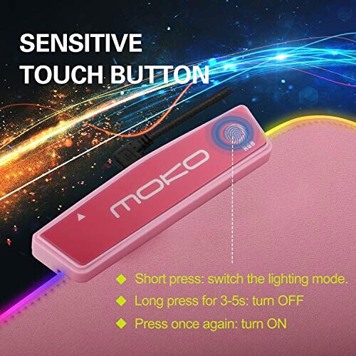 Tapis de souris rose cerise LED variant 1 
