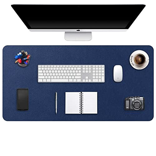 Tapis de souris bleu foncé XXL 90x43 cm