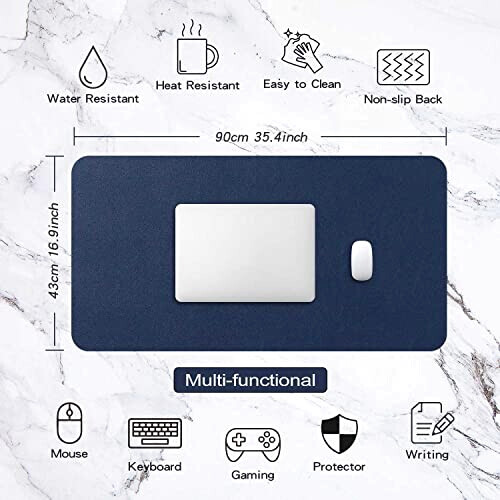 Tapis de souris bleu foncé XXL 90x43 cm variant 1 