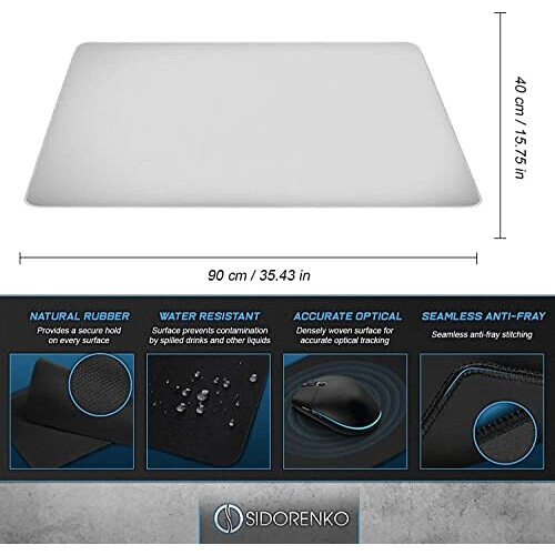 Tapis de souris blanc xl 900x400 mm variant 1 