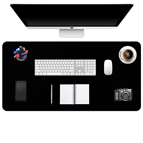 Tapis de souris noir XXL 90x43 cm