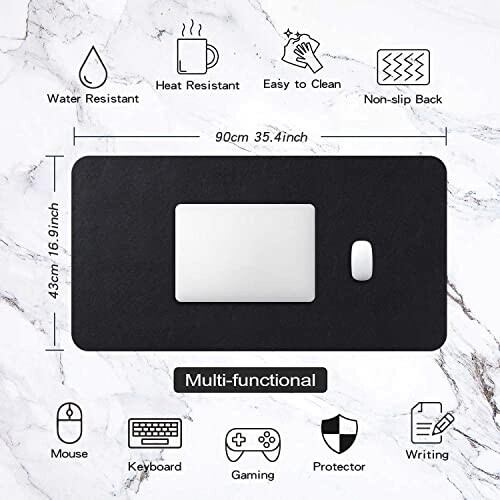 Tapis de souris noir XXL 90x43 cm variant 1 