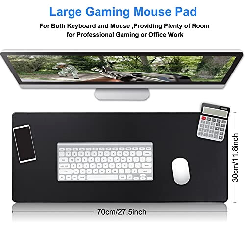 Tapis de souris noir XXL 70x30 cm variant 0 
