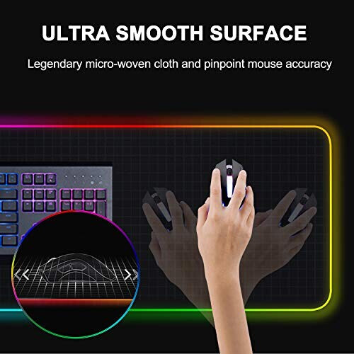 Tapis de souris noir rgb 800 x 300 LED 800x300 mm variant 1 