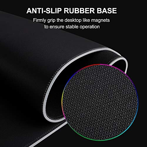 Tapis de souris noir rgb 800 x 300 LED 800x300 mm variant 3 