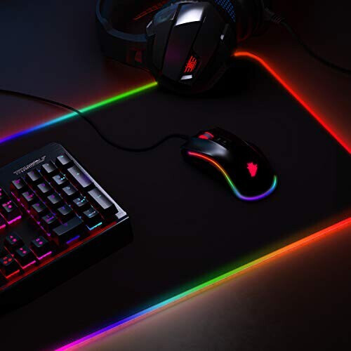 Tapis de souris noir XXL LED 800x300 mm variant 5 