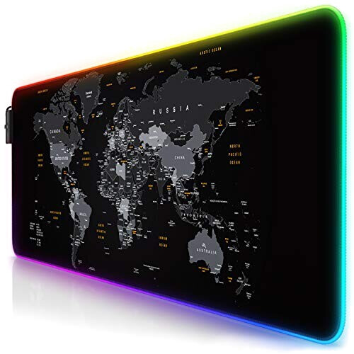 Tapis de souris noir XXL LED 800x300 mm variant 6 