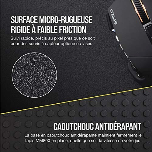 Tapis de souris noir rigide LED 350x260 mm variant 2 