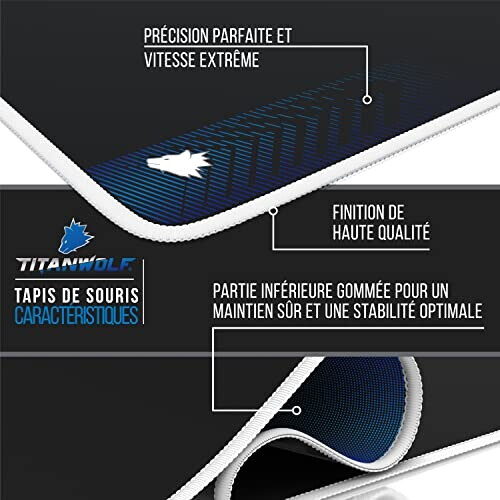 Tapis de souris noir symbol blanc XXL 120x60 cm variant 2 