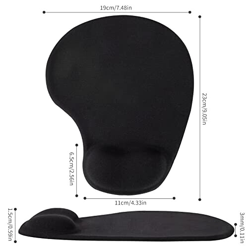 Tapis de souris noir 190x230 mm variant 1 