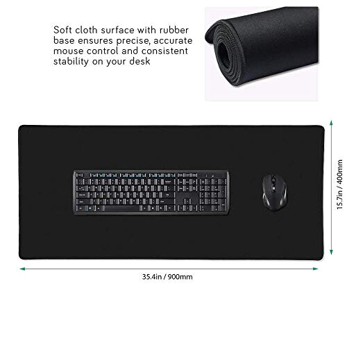 Tapis de souris noir 90x40 900x400 mm variant 0 
