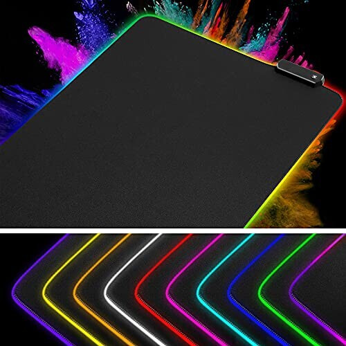 Tapis de souris noir -Éclairé XXL LED 900x400 mm variant 1 