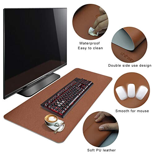 Tapis de souris marron marron/gris 95 x 40 95x40 cm variant 1 