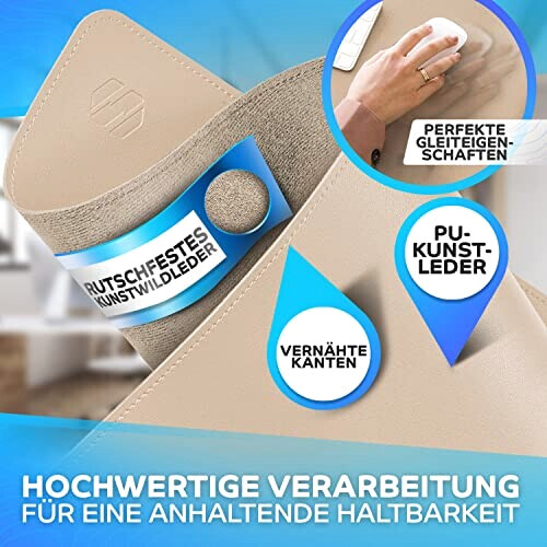 Tapis de souris beige XXL 80x40 cm variant 4 